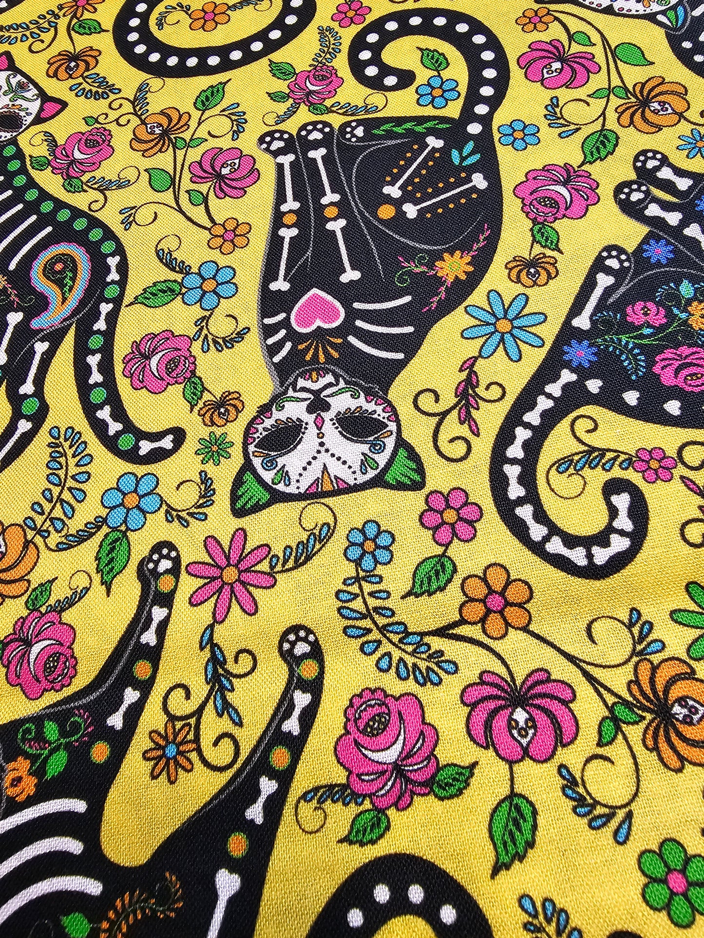 flat keychain wallet "flowers and cats"