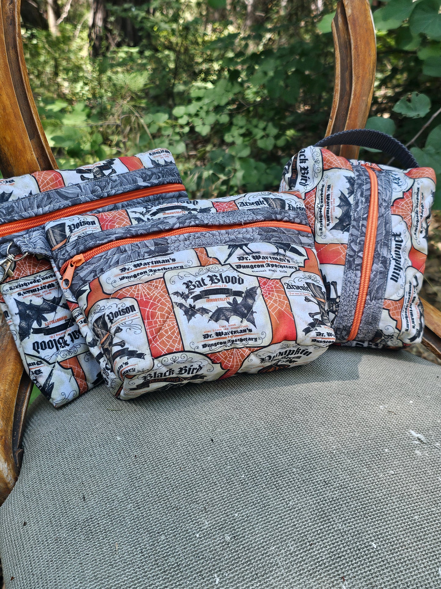 small boxy bag "orange apothecary"