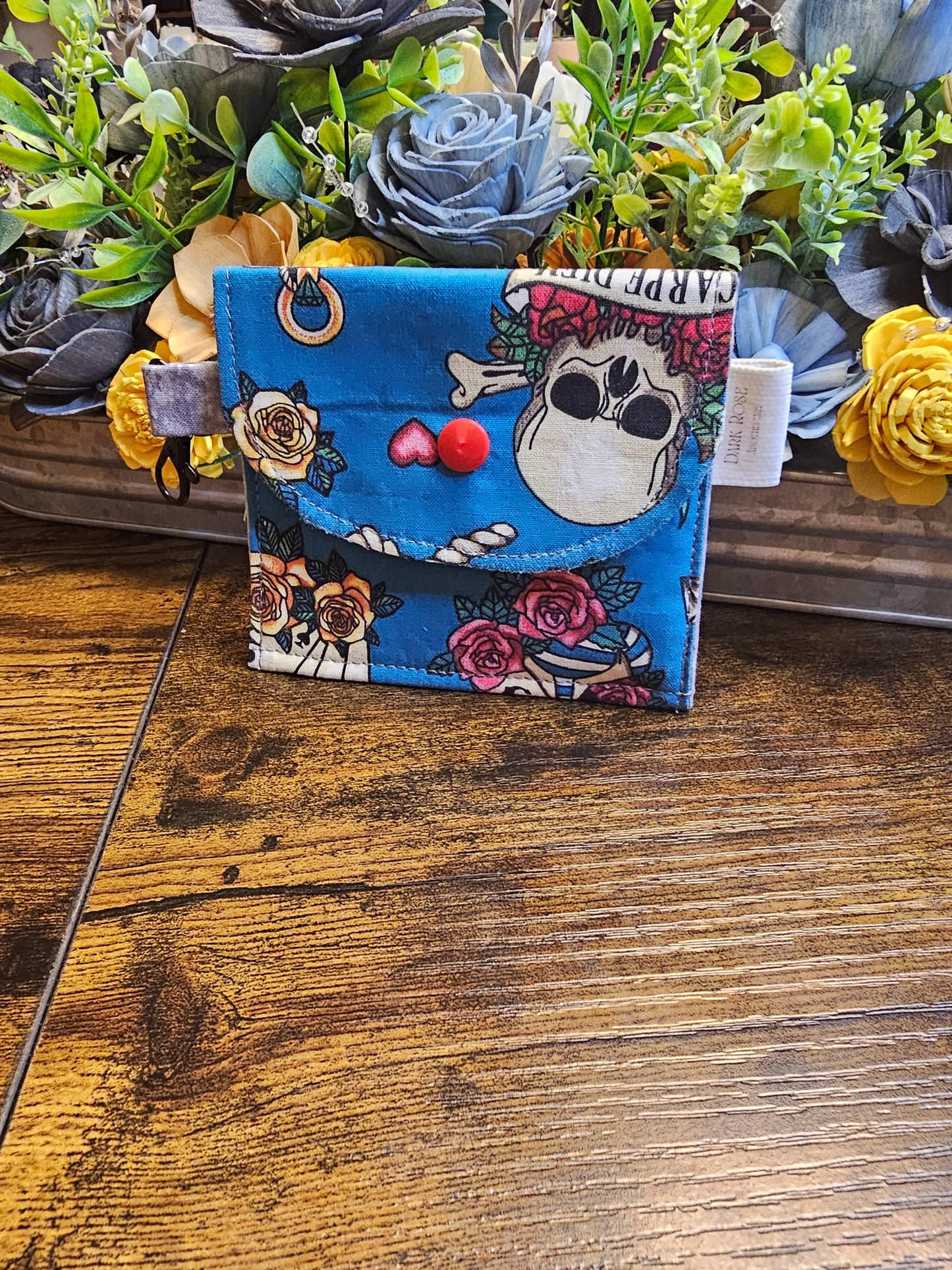 flat keychain wallet "Teal