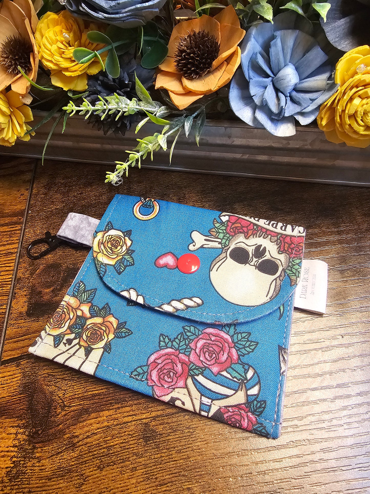 flat keychain wallet "Teal