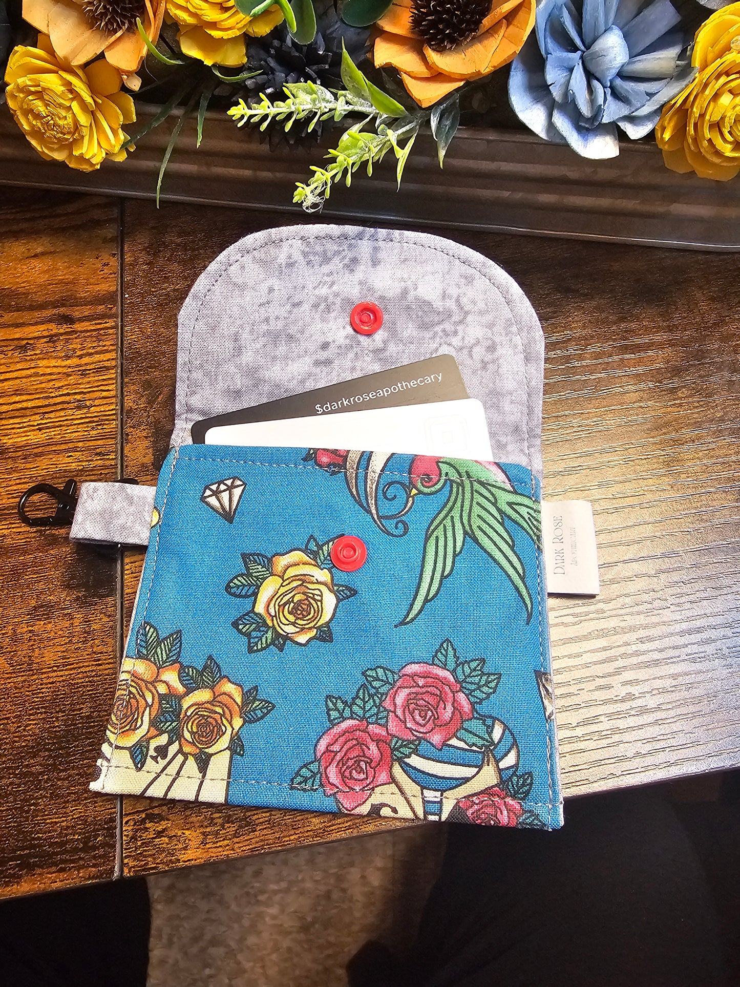 flat keychain wallet "Teal