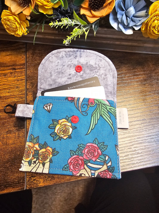 flat keychain wallet "Teal