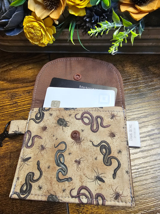 flay keychain wallet "Snakes and Bugs"