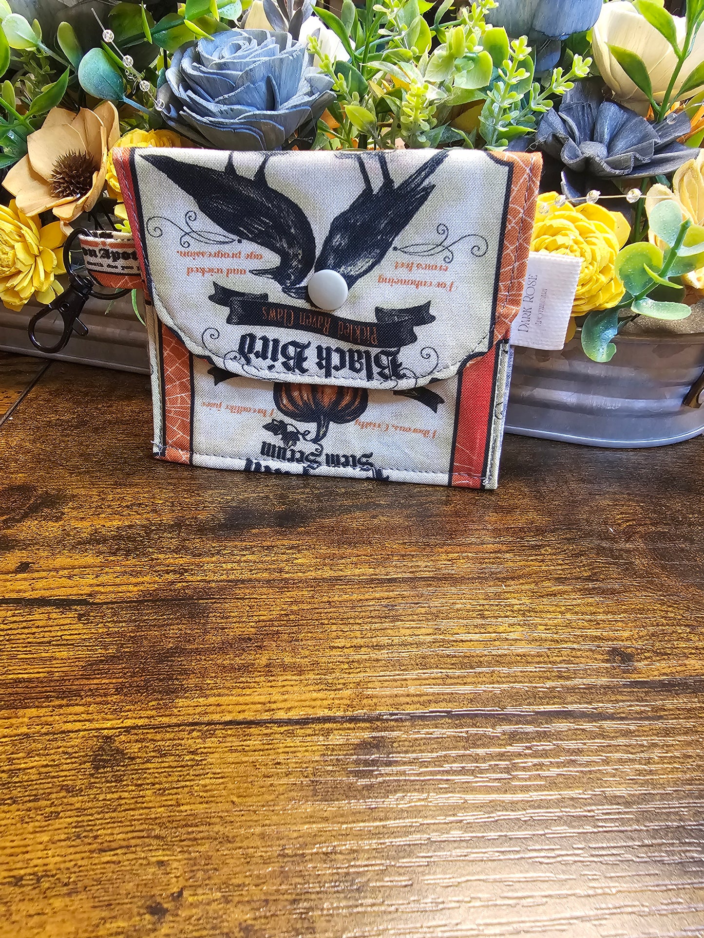 flat keychain wallet "Orange Apothecary"