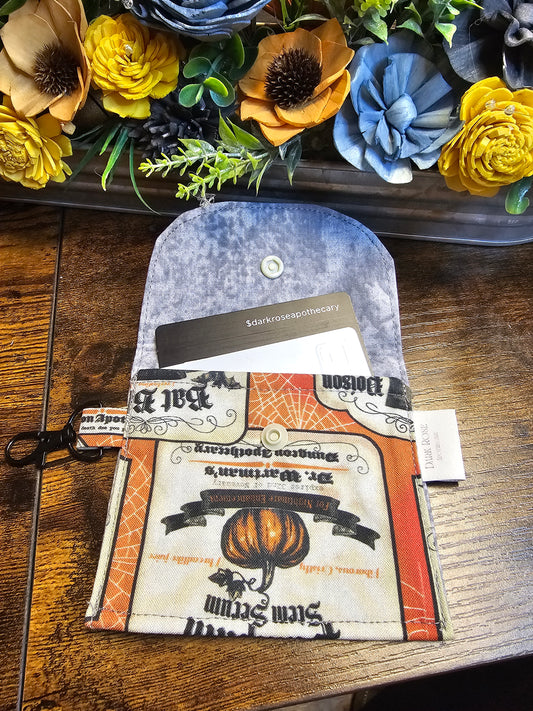 flat keychain wallet "Orange Apothecary"