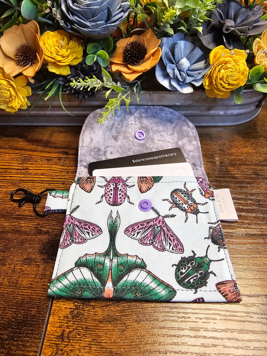 flat keychain wallet "Beatles and Moths"