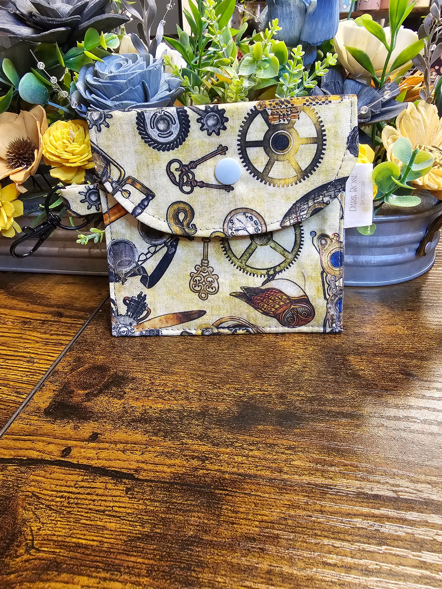 flat keychain wallet "steampunk life"