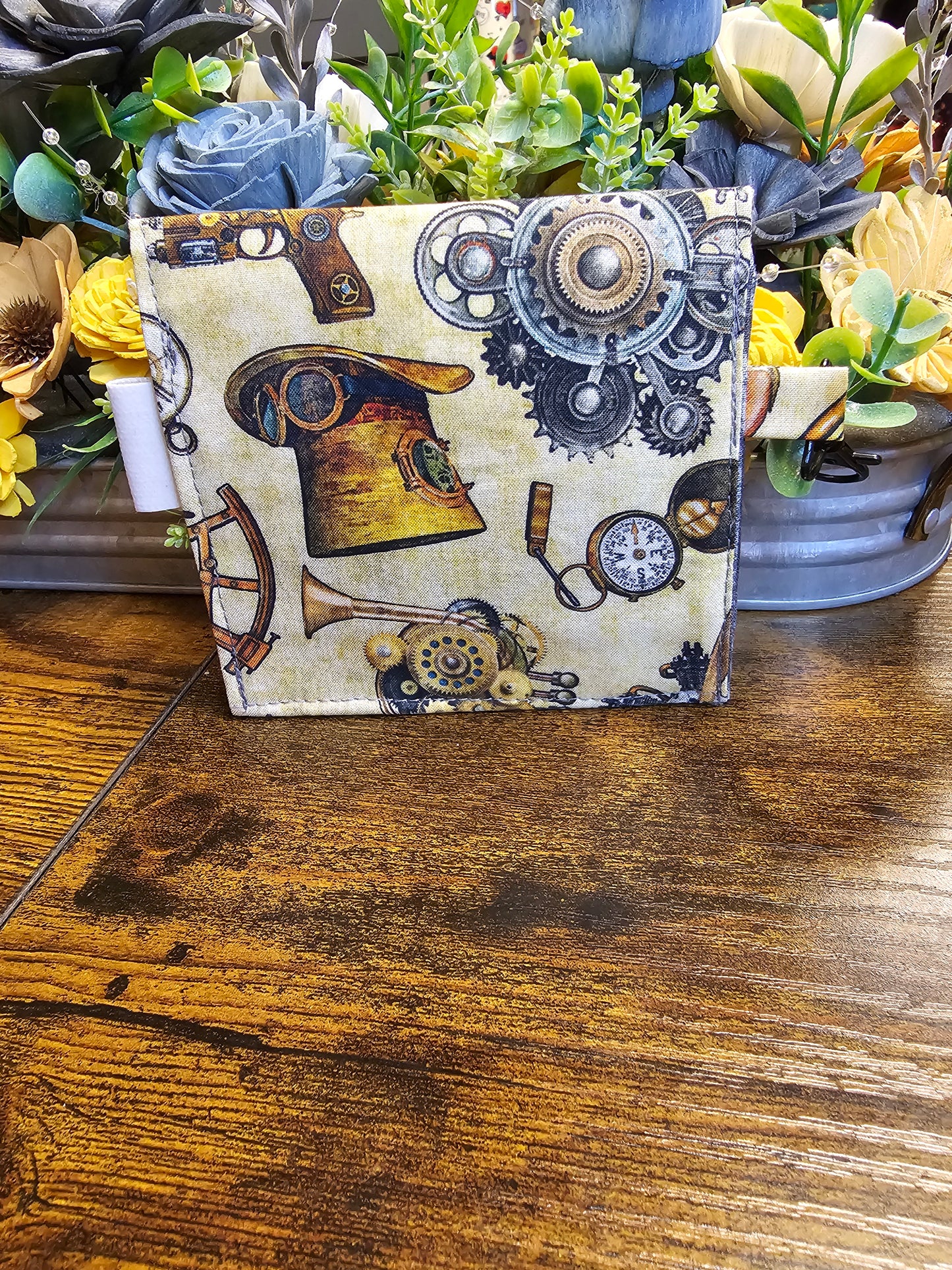 flat keychain wallet "steampunk life"