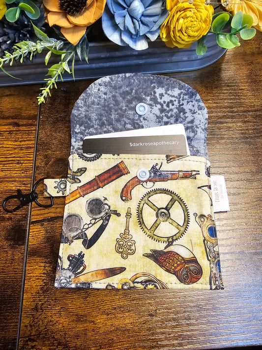 flat keychain wallet "steampunk life"