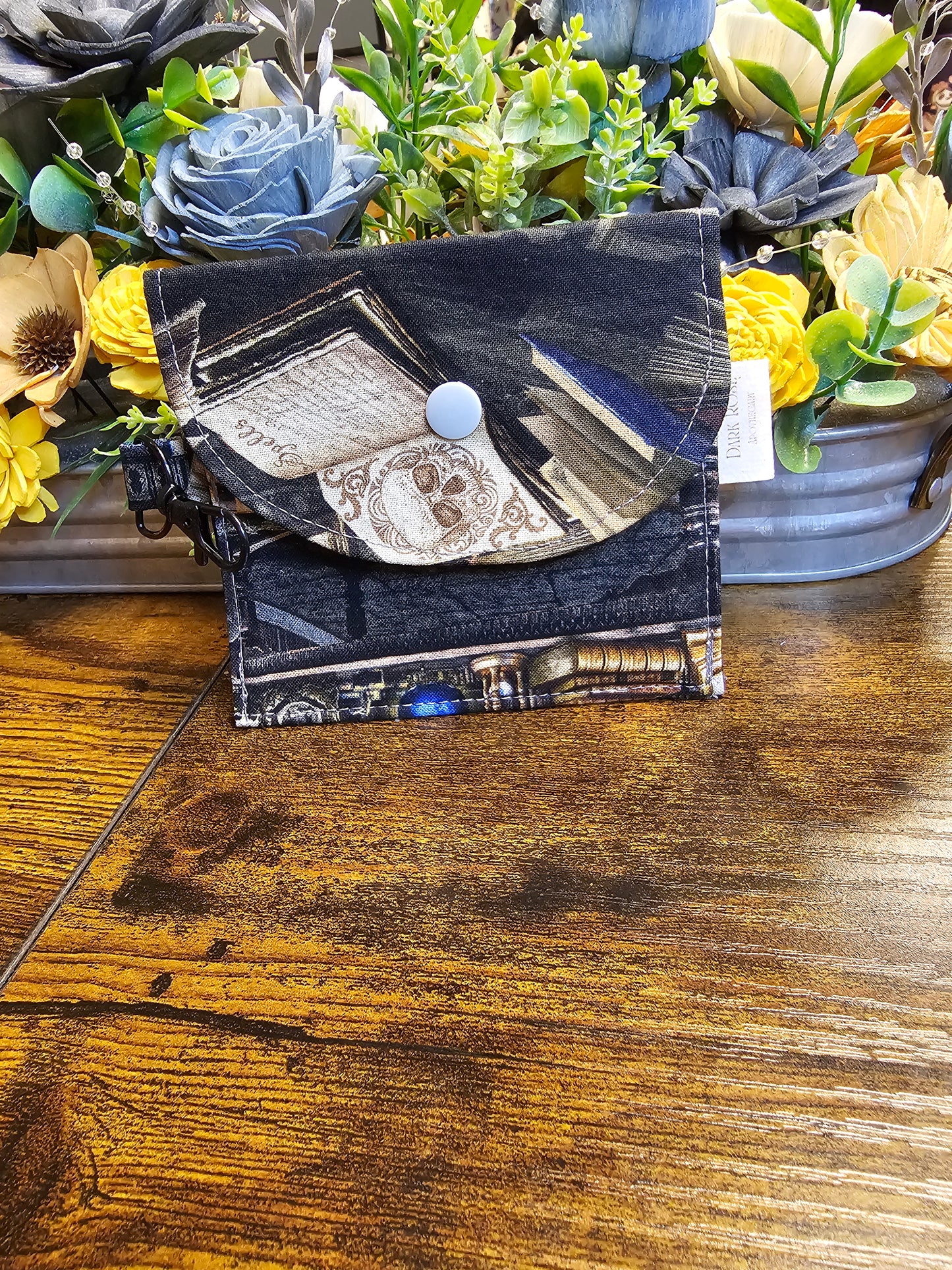 flat keychain wallets "witch's library"