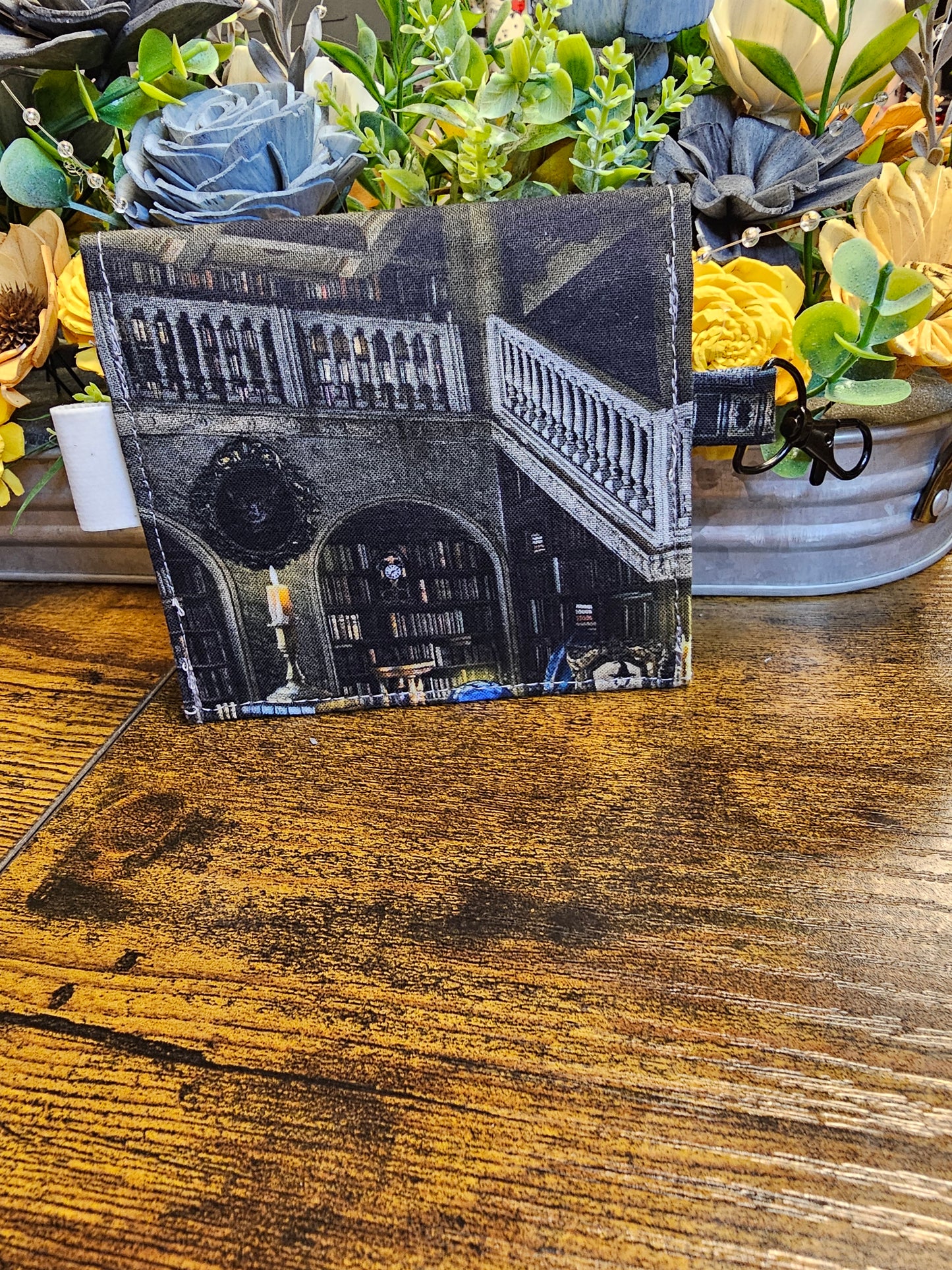 flat keychain wallets "witch's library"