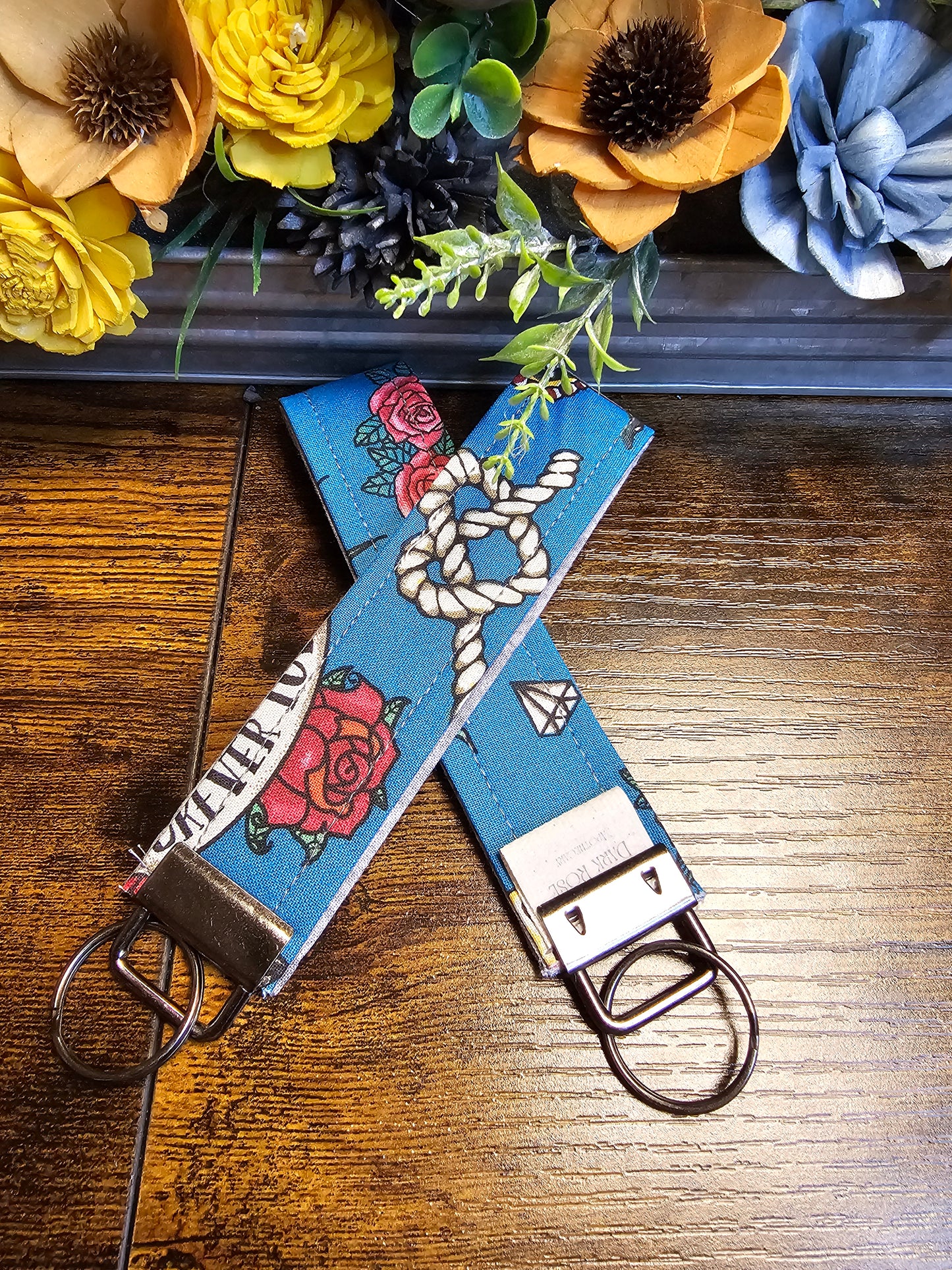 Wristlet keychains "Teal