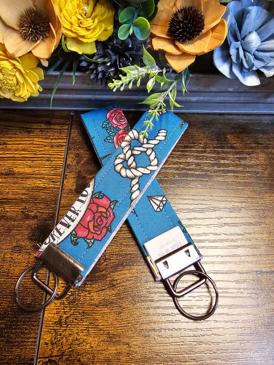Wristlet keychains "Teal