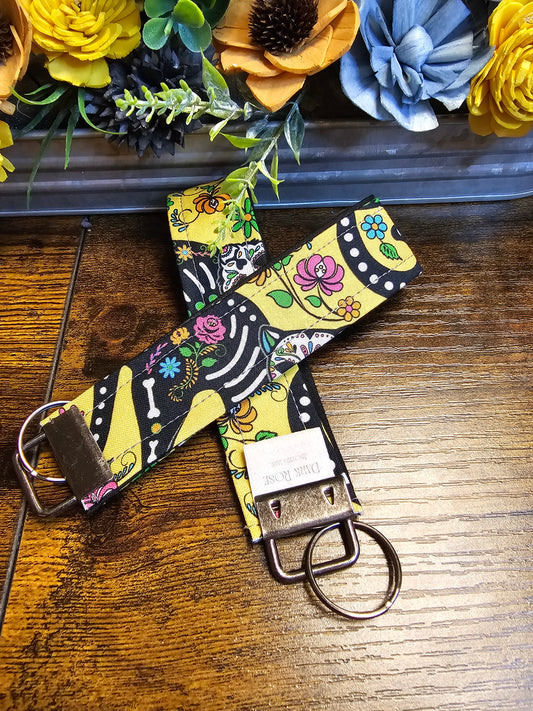 Wristlet keychains "Flowers and Cats"