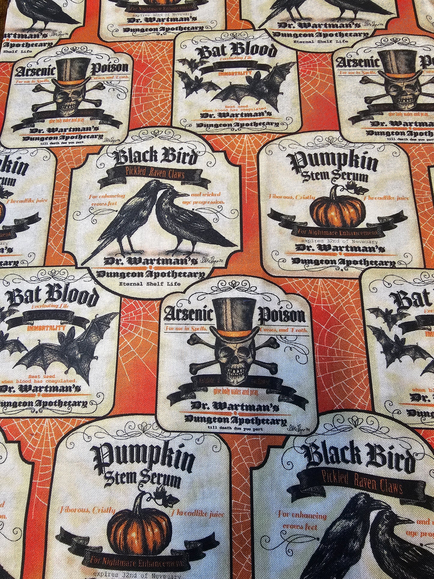 flat keychain wallet "Orange Apothecary"